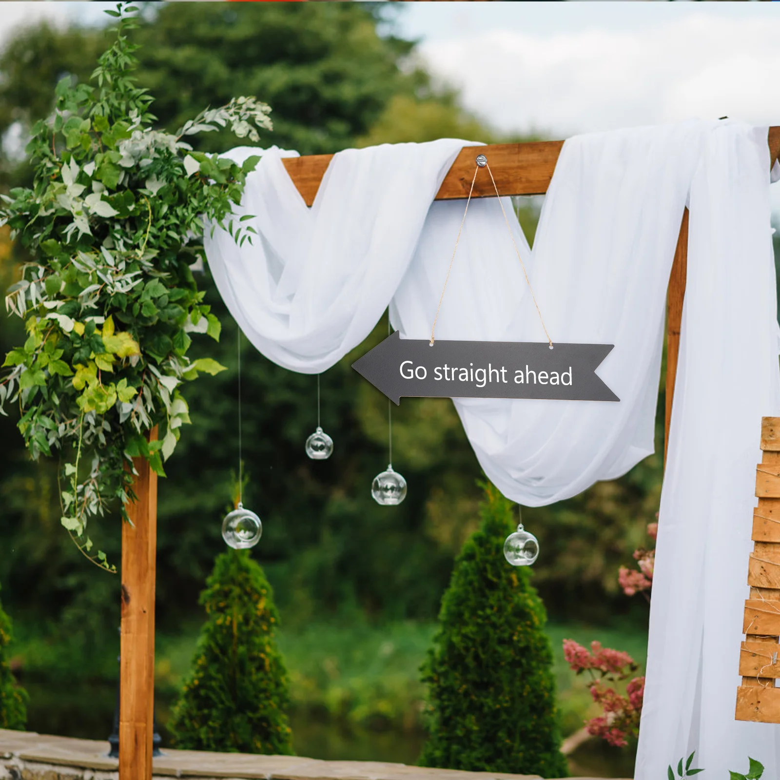 

6Pcs Blank Arrow Direction Signs Double Sided Chalkboard Door Hanging Sign Wooden Writable Decorative DIY Home Supplies