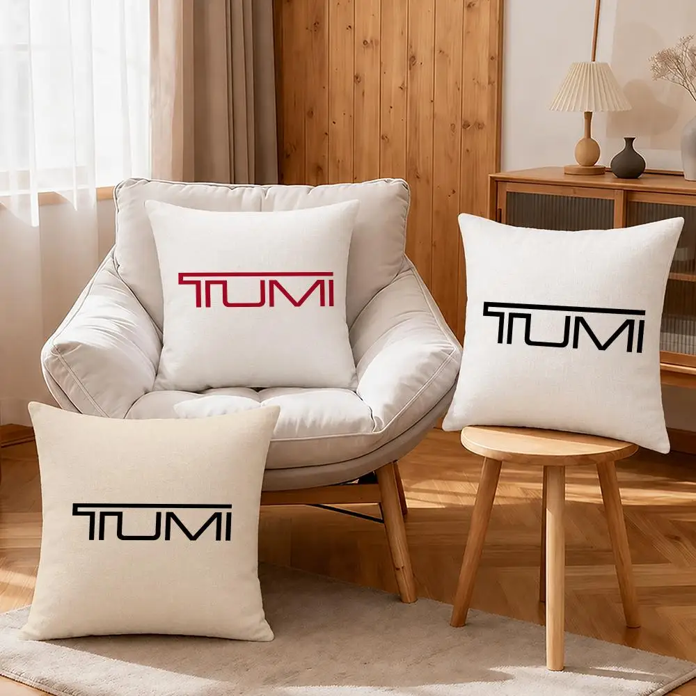 Brand TUMI Cushion Cover Linen Anti-Mite Antibacterial Cushion Cover Invisible Zipper Sofa Decor