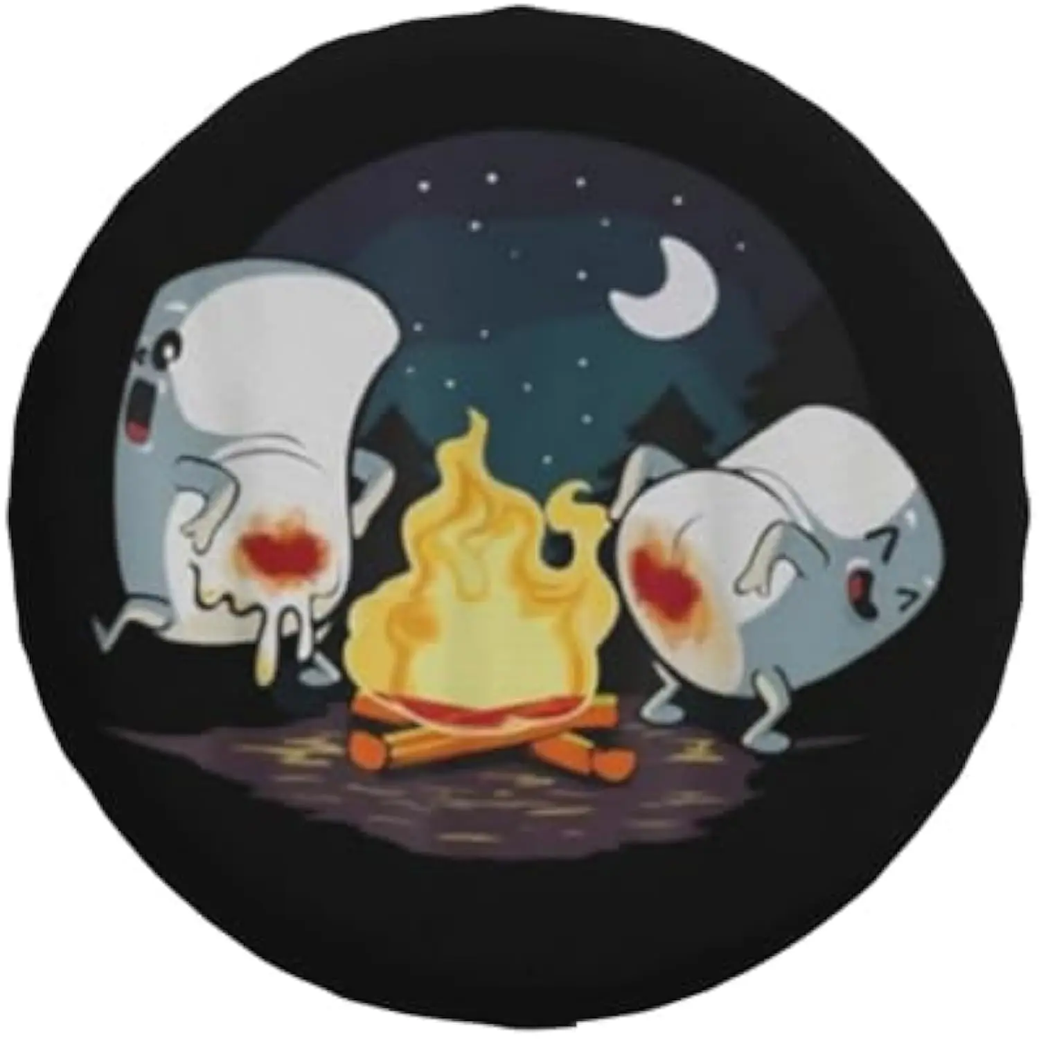 

Страшный жареный зефир, костер, забавный чехол для запасного колеса, защита от атмосферных воздействий, аксессуары для кемпинга на колесах