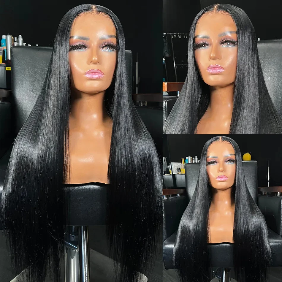 Bone Straight 13x6 HD Lace Front Human Hair Wigs For Black Women 13x4 Lace Frontal Wigs 32 Inch Preplucked Closure Glueless Wigs