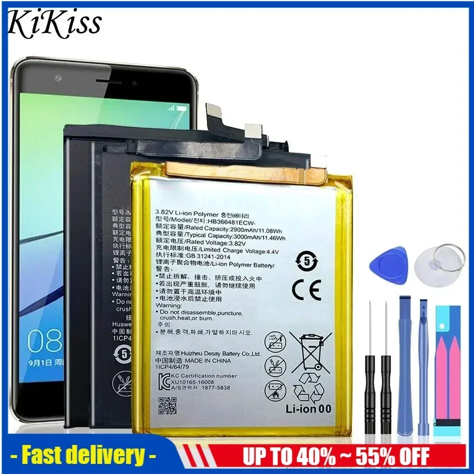 Battery For Huawei Enjoy 5 5S 6S 7 7S 8 8E Plus/P7 P8 P9 P10 P20 P30 Lite Plus Max/Y5 Y6 II Y7 Y9 2017 2018 2019 Lite Pro Prime