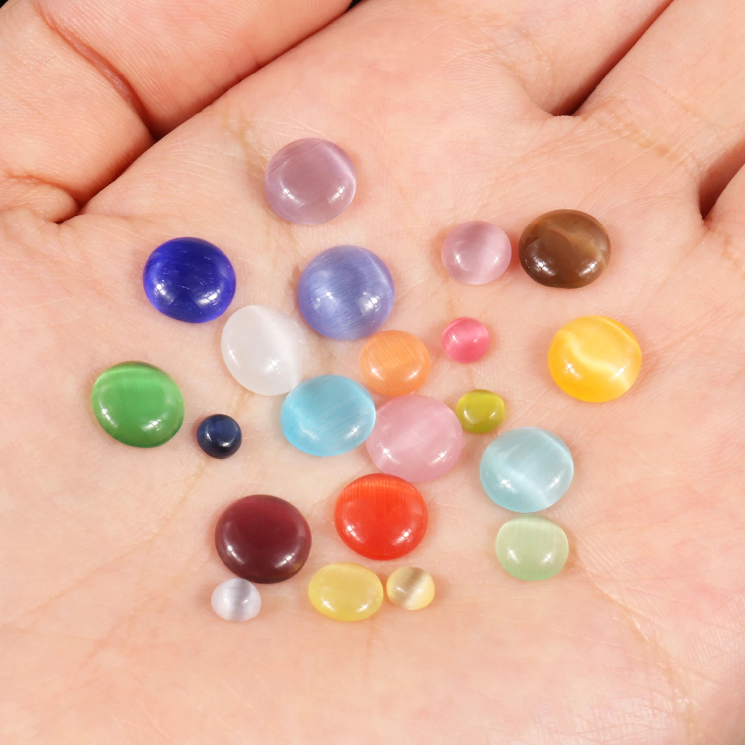 Mix Colors Cat's eye Flat Back Resin Cabochons for DIY Ring Earring Bracelet Jewelry Accessories Wholesale Supplies