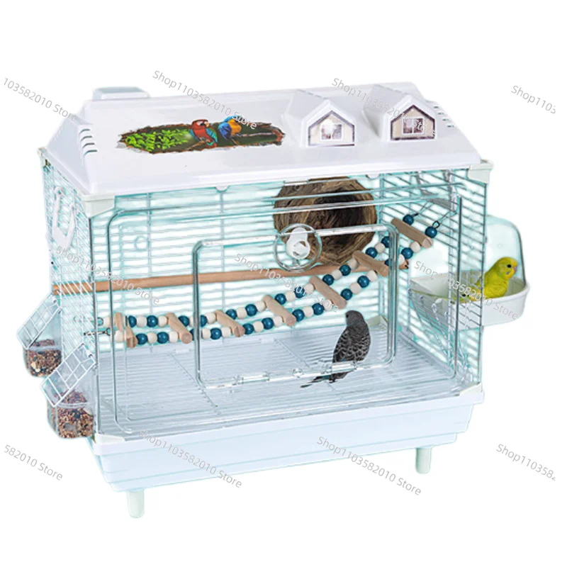 Transparent Breathable Bird Cage, Lightweight Landscape Habitat for Tiger Parrot Cockatiel Lovebird
