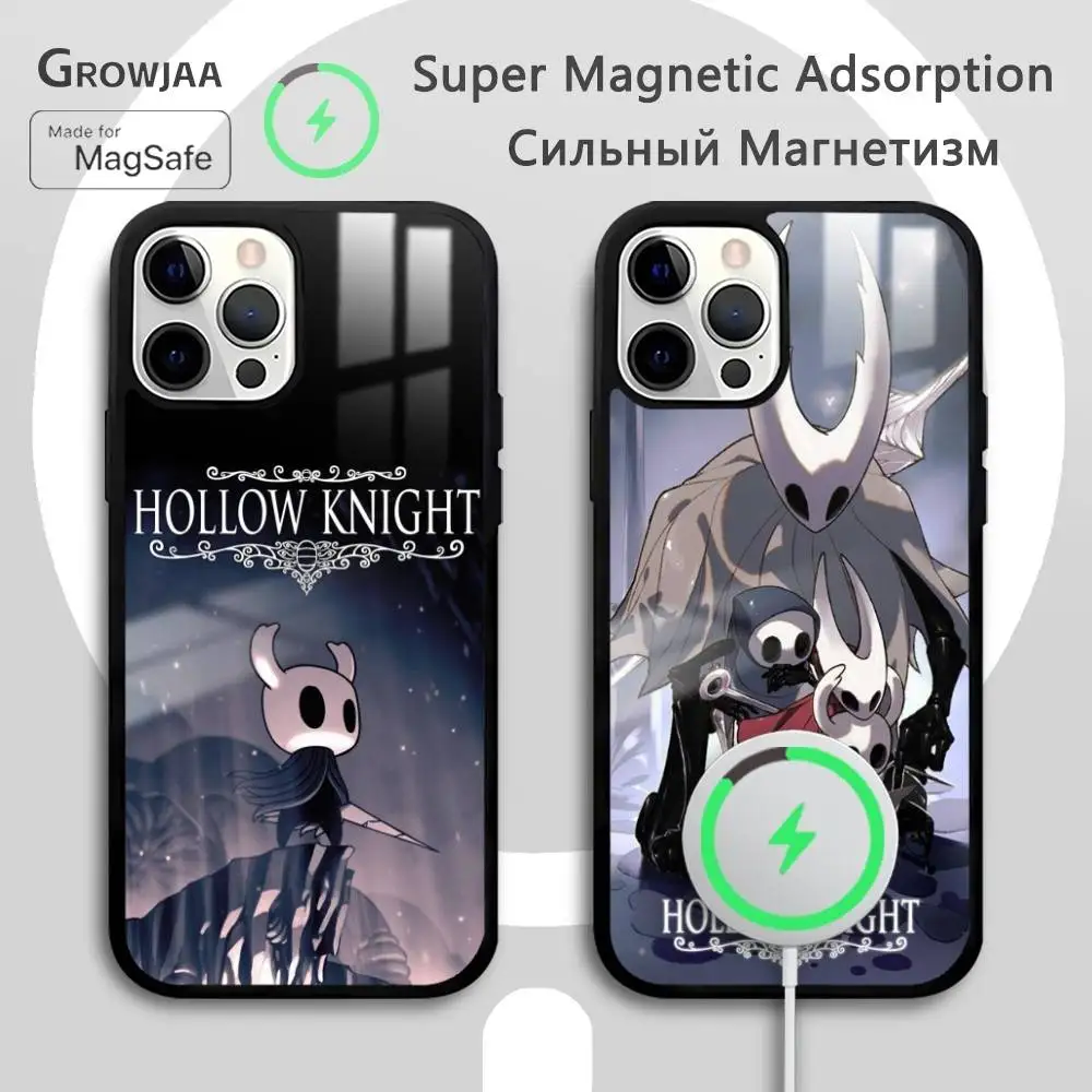 

Cool Hollow K-Knight Silk Song Phone Case For IPhone 16 15 14 13 12 11 Pro Max Plus Mini Magsafe Mirror Wireless Magnetic Cover