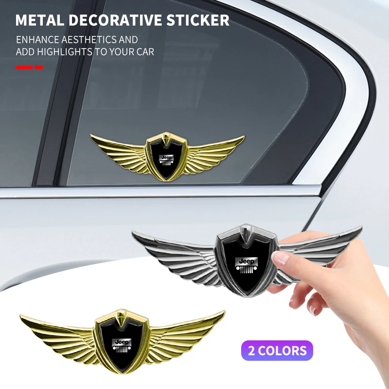

3D Wings Styling Metal Car Emblem Sticker Auto Accessories For Jeep Grand Cherokee Wrangler Gladiator Compass Renegade Patriot