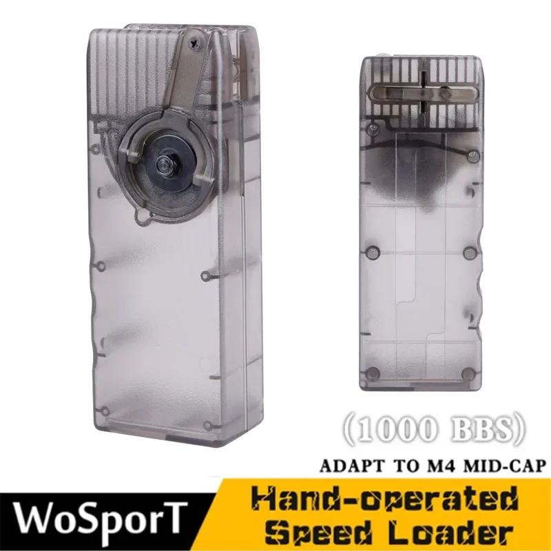 Paintball M4 BB Speed Loader 1000rd Hand Crank Qucik Reloading Device Equipments for Hunting Bullet Carrier Shooting