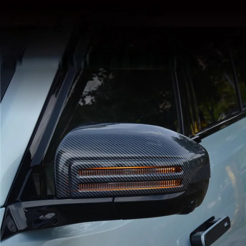 Carbon Fiber Pattern Rearview Mirror Cover for Fangchengbao Titan 3 Blackout Protective Trim Custom Modification Accessory