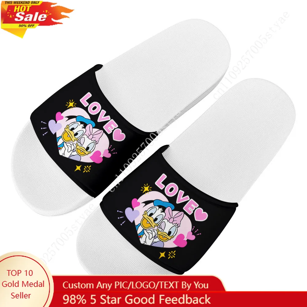 

Disney Daisy Duck Slippers Mens Womens Summer Custom Sandals Light Casual Slippers