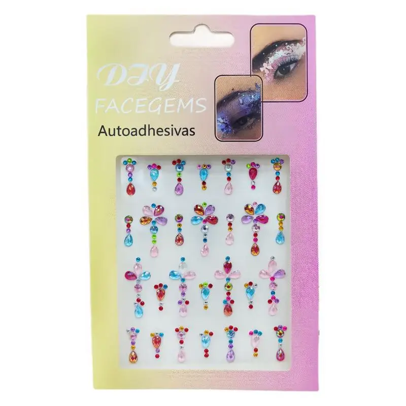 Face Rhinestone Stickers Self Adhesive Sparkling Teardrop Gems for Kids Stage Makeup Eye Nail Art Party Decor view 5