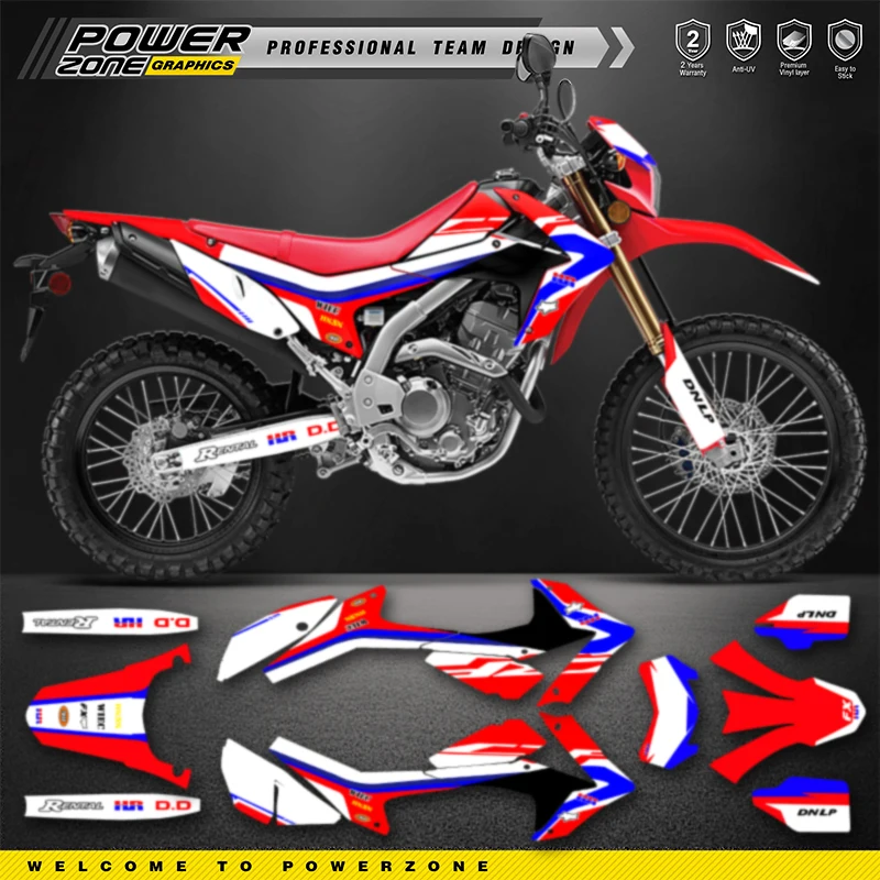 PowerZone Full Graphics Background Decals Stickers Kit For HONDA CRF250L 2020 2019 2018 2017 2016 2015- 2012 Customized 08