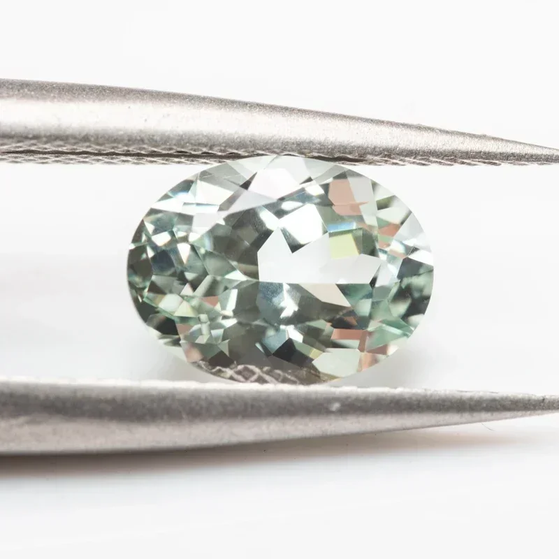 Lab-Grown Green Sapphire Oval Cut Gemstone for Jewelry Making, Optional AGL Certificate Included