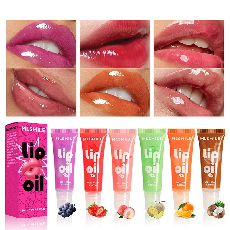 Moisturizing Lip Glow Blam Liquid Lip Gel Mask Reduce Lip Line Remove Dead Skin Peach Grape Lip Gloss Lips Care Product 10ml