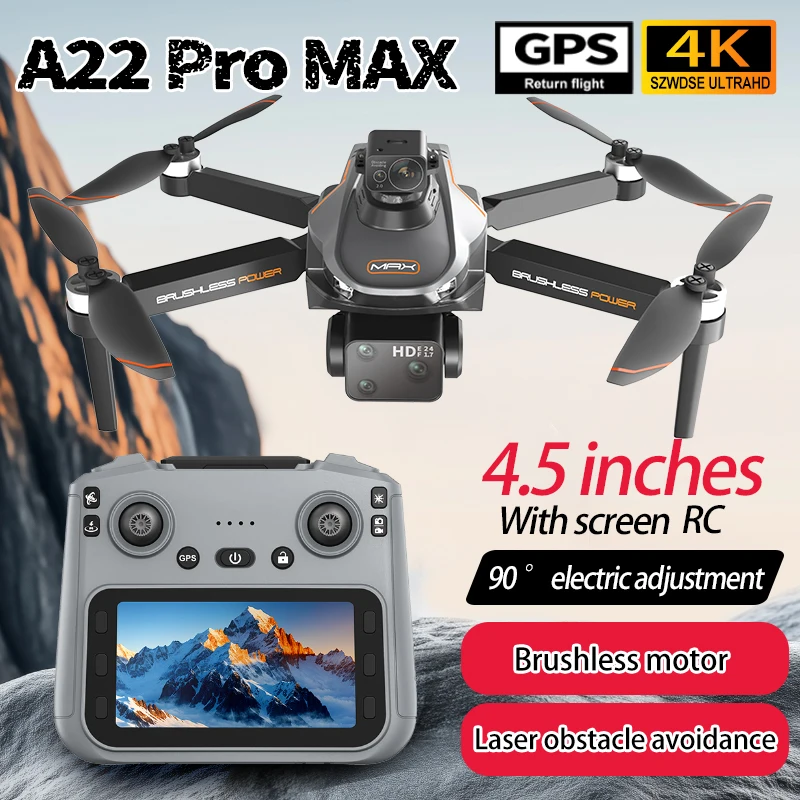 

NEW A22 Pro MAX Drone Laser obstacle avoidance aerial photography 4K Professional HD Camera Brushless FPV RC Folding Quadcopter