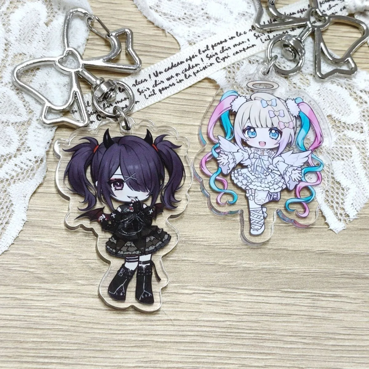 KAngel Amechan Anime Schlüsselanhänger Needy Girl Overdose Acryl-Schlüsselanhänger Schlüsselring Rucksack-Anhänger Ornament NGO Zubehör Geschenk – Detail 1