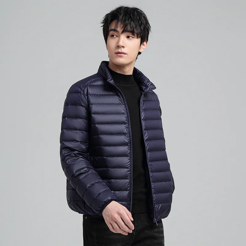 New Arrival 90% White Duck Down Jackets Winter Fashion Stand Collar Slim Fit Parkas Casual Solid Color Man Winter Jacket