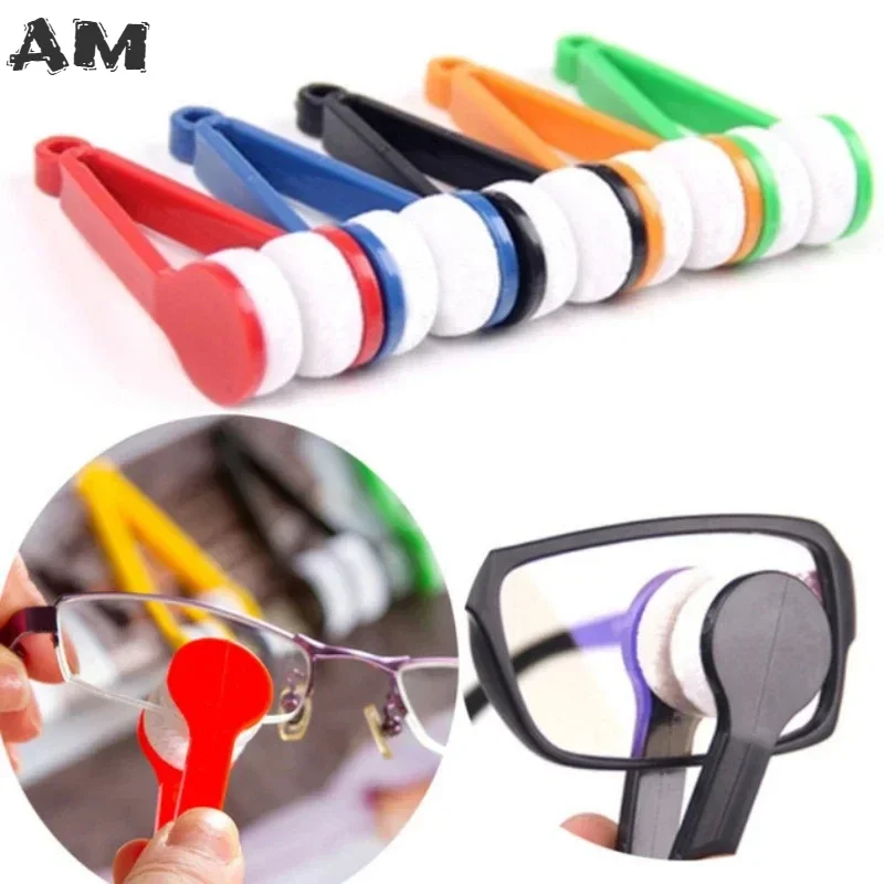 Portable Multifunctional Glasses Cleaning Rub Eyeglass Sunglasses Spectacles Microfiber Cleaner Brushes Wiping Tools Mini 1 Pcs