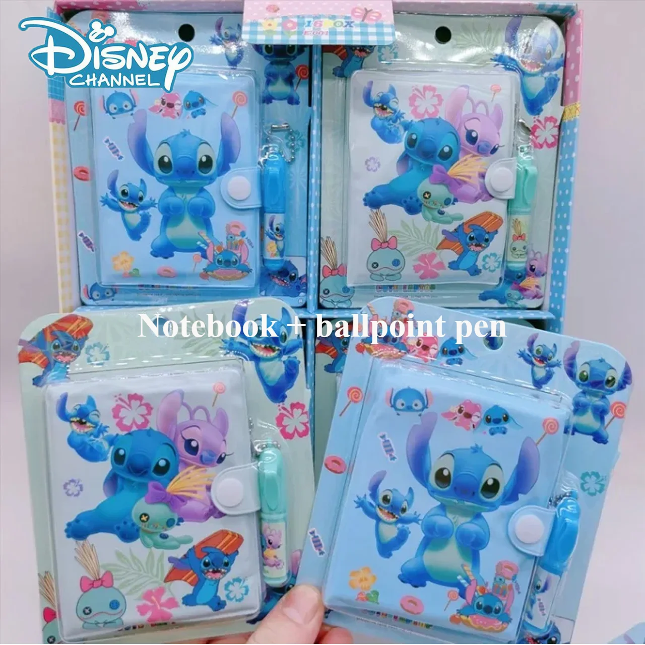 

Disney Creative Stitch Notebook Ballpoint Pen Set Cartoon Cute Stitch Mini Portable Notebook and Pen Set Stationery Kids Gift