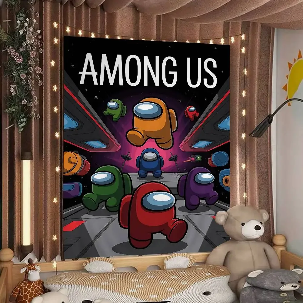 Gamer Cool A-AmongS Us Printed Large Wall Tapestry Cheap Hippie Wall Hanging Bohemian Wall Tapestries Mandala Home Decor