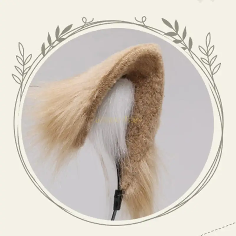 

31BF Plush for Cat Tail Ears Headband Set Cosplay Party Anime Costumes Accessories To