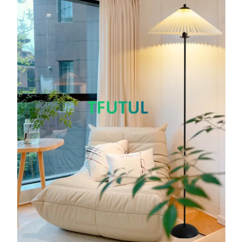 

Living Room Sofa Led Floor Lamps Bedroom Bedside Lamp Warm Pleated Standing Lights Indoor Lighting Fixture Home Deco