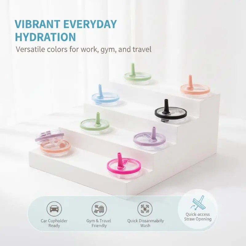 30oz Tumbler Replacement Lid Leakproof Sealing Foldable Straw Cover Food Grade for Daily Commute Coffee Use