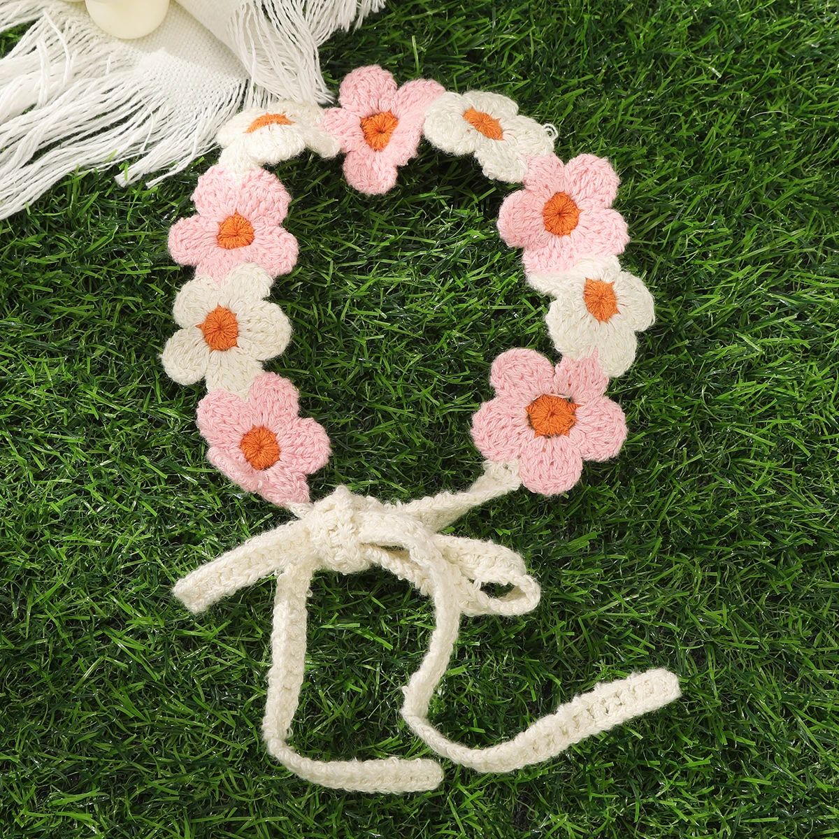 Knitted Flower Headband Colorful Beach Hawaii Hair Accessories Turban Bandage Bandana Ladies Travel Styling Headwear Headwarps
