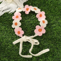 Knitted Flower Headband Colorful Beach Hawaii Hair Accessories Turban Bandage Bandana Ladies Travel Styling Headwear Headwarps
