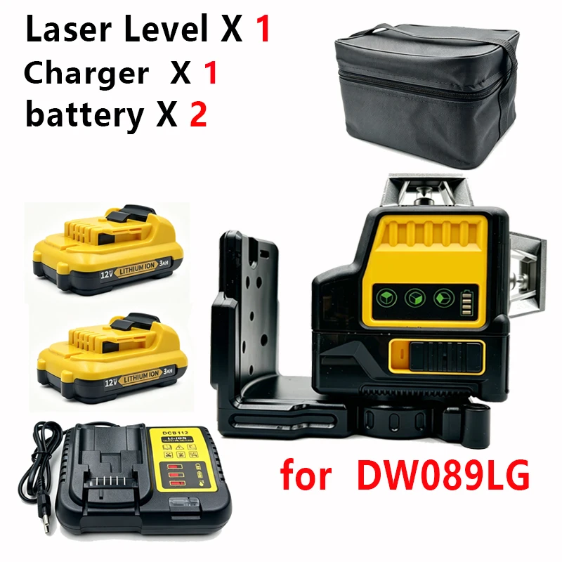 Laser Level For DEWALT DW089LG infrared green light 360 degree 360 degree 12V surround wire level on three sides - view 3