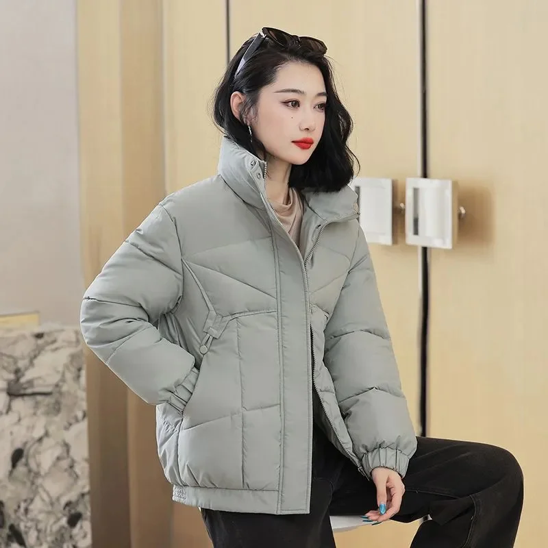 Down Cotton-Padded Jacket Women 2024 New Outwear Short Winter Warm Cotton Coat Hooded Temperament Thicken Parkas Overcoat Female