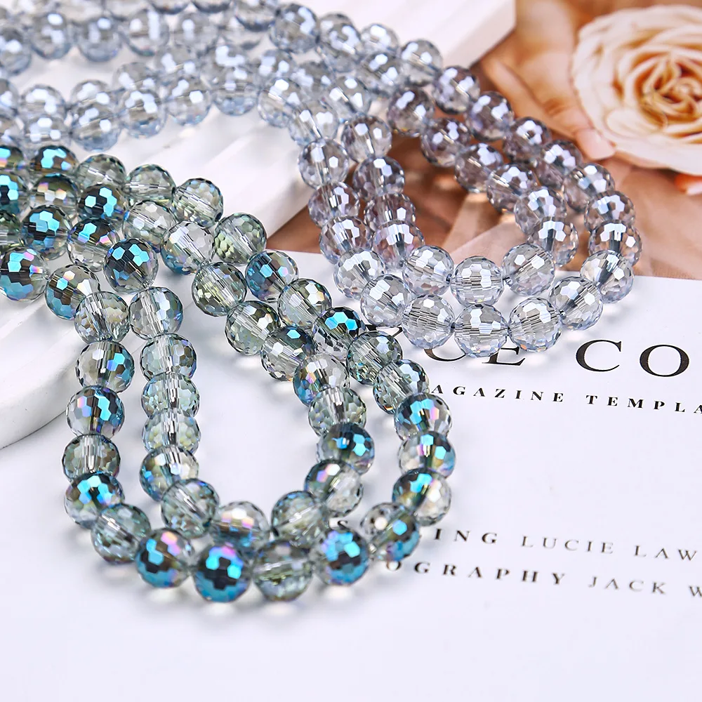 6/8/10mm Austria 96 Facet Glass Beads Crystal Beads Handmade Diy Bracelet Necklace Jewelry Handmade Beads Accessories Wholesale