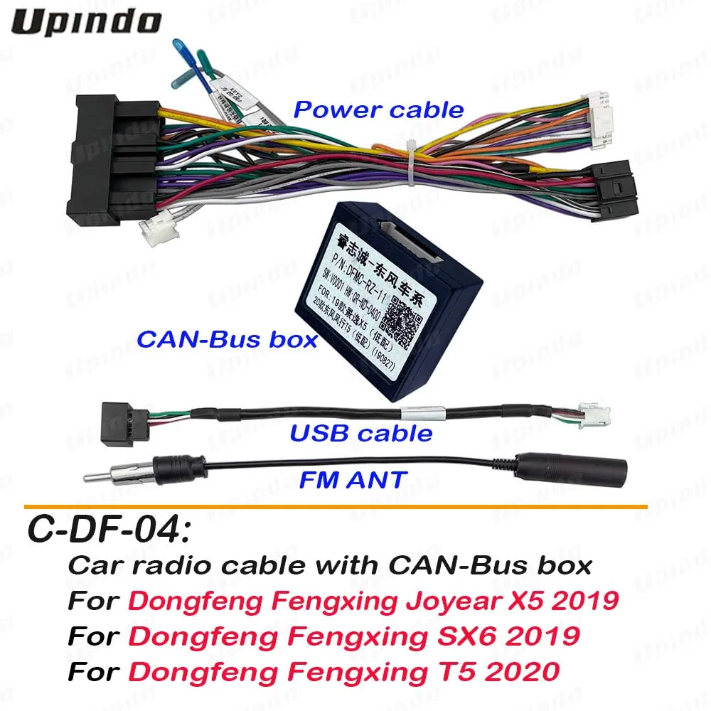 

Car Head Unit Accessories Radio Cable Power Wiring Harness Adapter with CAN Bus for Dongfeng Fengxing Joyear X5 SX6 T5 2019