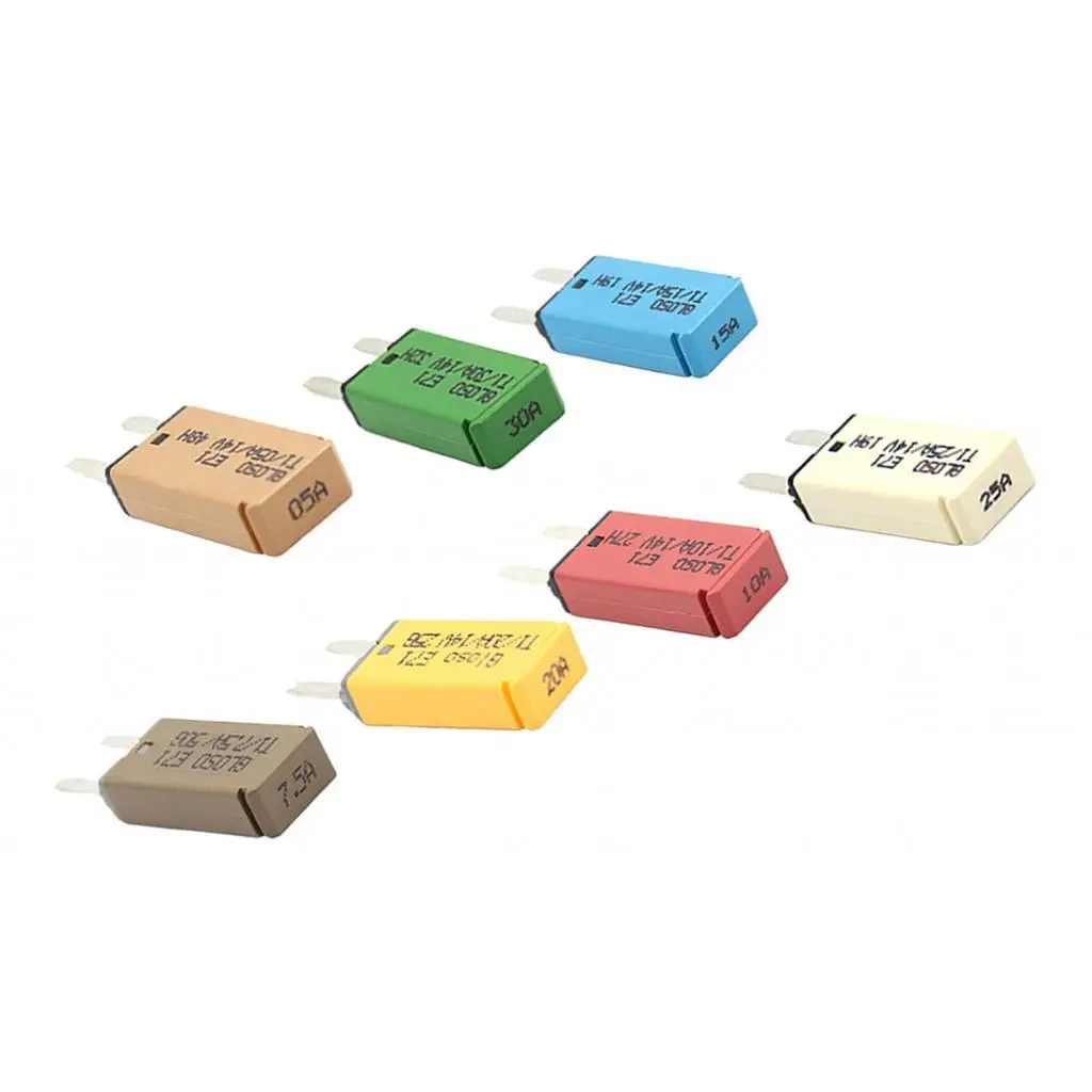 Automotive Circuit Breaker Blade Fuse Collection 5A 30A Assortment Set Resettable for Car Electric Fuse Box