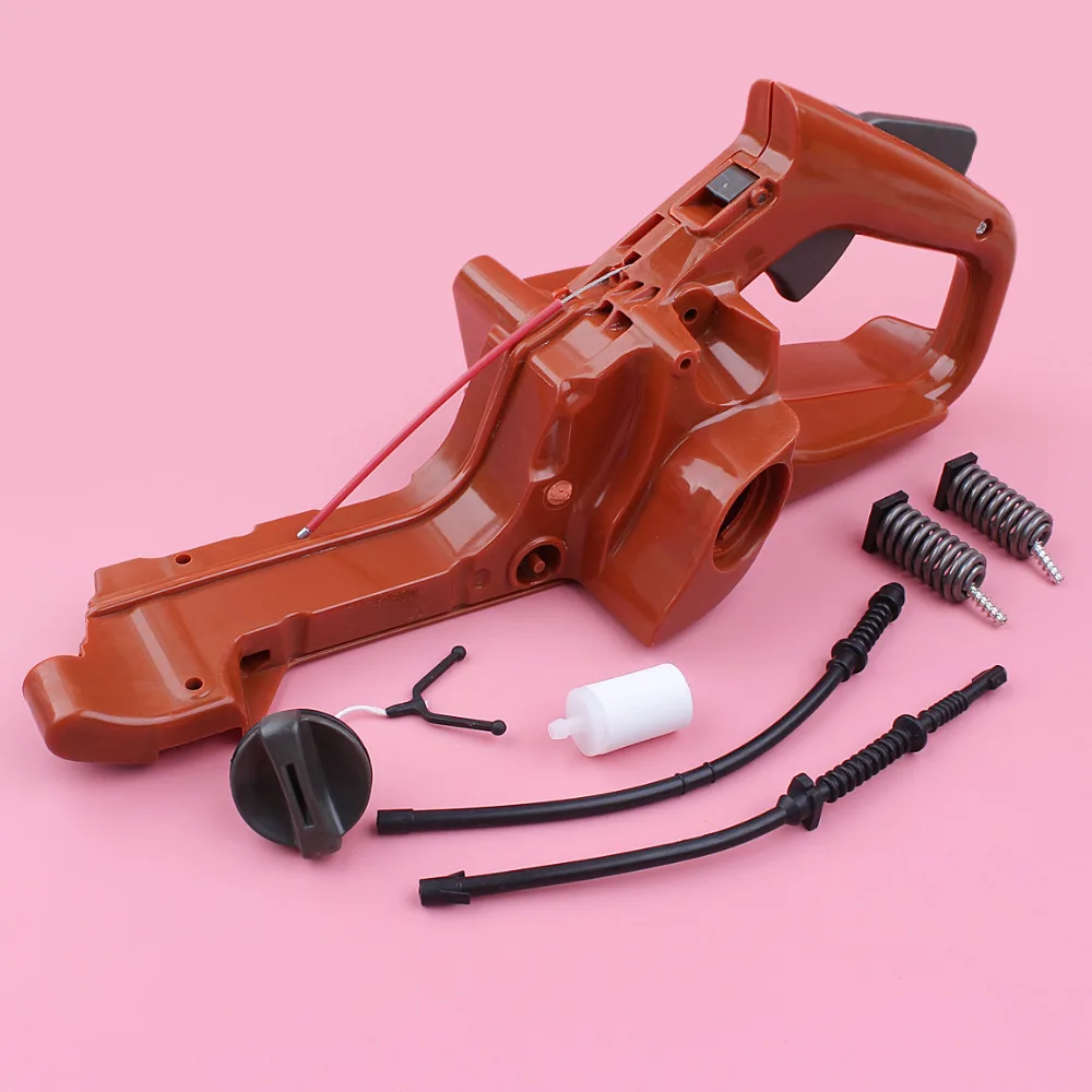 مقبض خلفي خزان الوقود الجمعية ل Husqvarna 445 445E 450 450E بالمنشار غطاء مرشح الوقود عودة خط خرطوم AV العازلة الربيع مجموعة