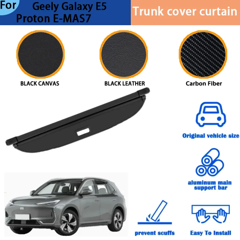 Suitable for Geely Galaxy E5/Proton E-MAS7 Trunk Curtain, Rear Trunk Storage Partition, Bezel, Interior Modification Accessories
