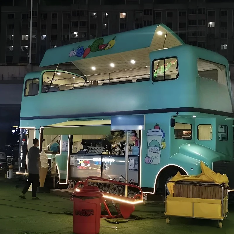 Mobile Food Truck with Stainless Steel Kitchen Customized Fast Food Cart Outdoor for Street Festival Tail Hot Sale