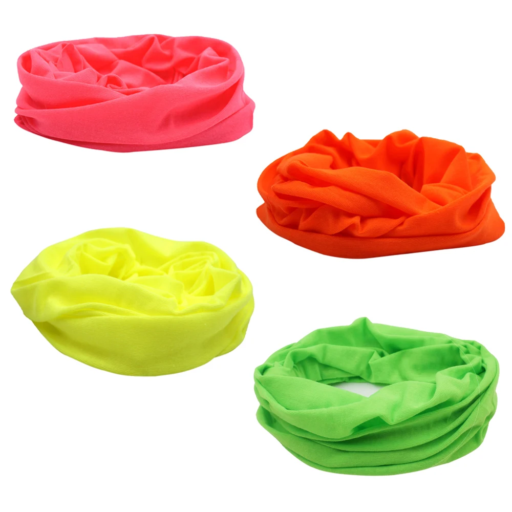 Neon tinta unita ghetta per il collo protezione solare maschera per il viso moda Outdoor donna uomo bandane sciarpa antivento antipolvere per il viso