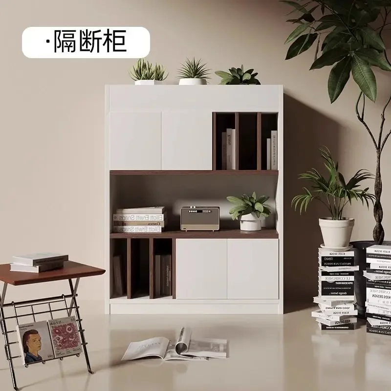 Office Wooden Partition Cabinet Locker Screen Decorative Flower Slot Shelf Station Shielding Side