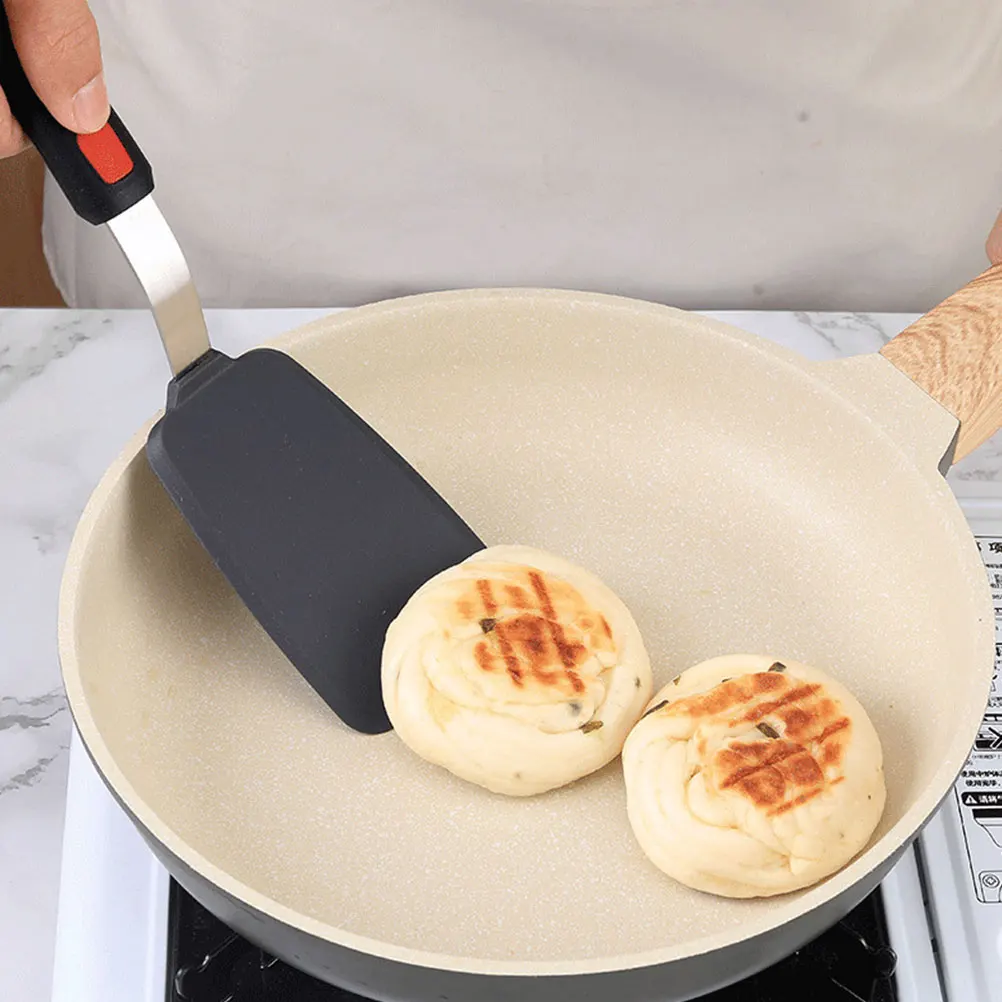 

2pcs Silicone Spatula Set Kitchen Tools Non-Stick Heat Resistant Ergonomic Handle Long Thin Cooking Turner for Home