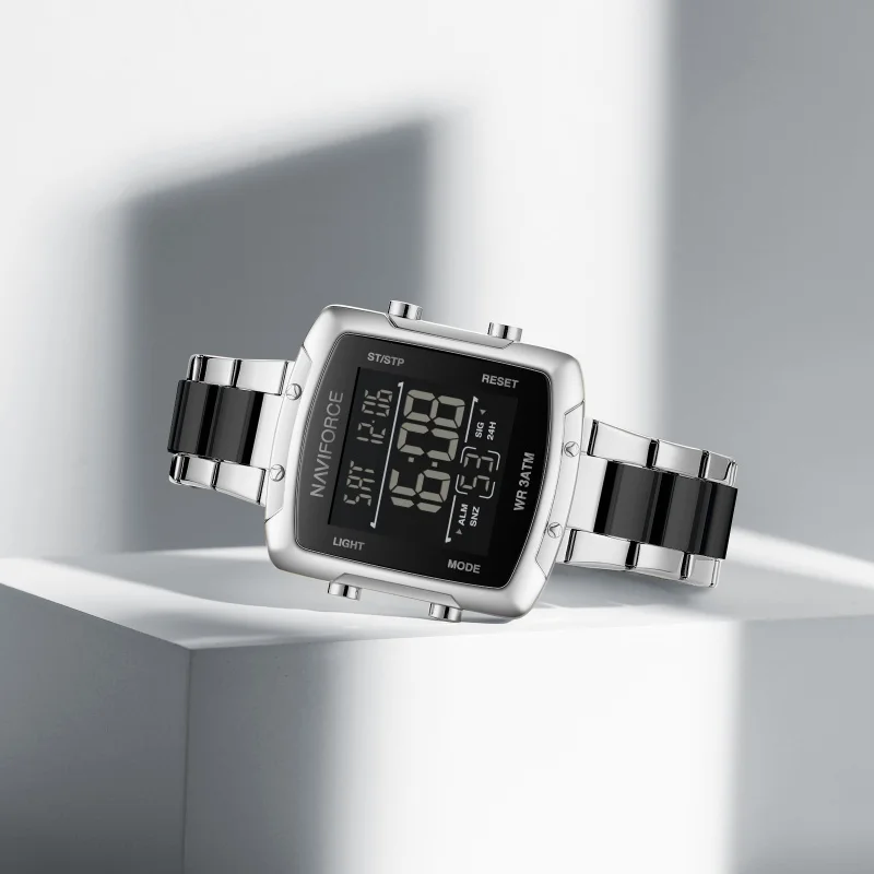

NAVIFORCE 5057 модные женские электронные часы уличные квадратные с большим циферблатом календарь для отдыха водонепроницаемые женские часы цифровые мужские