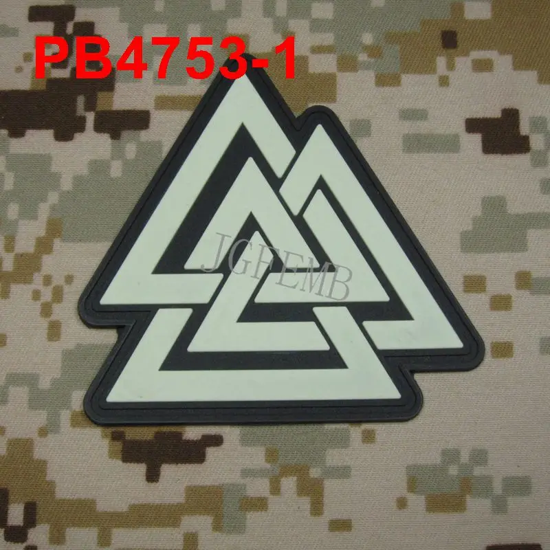 Patch taktyczny 3D PVC, Symbol Viking Norse Rune Valknut