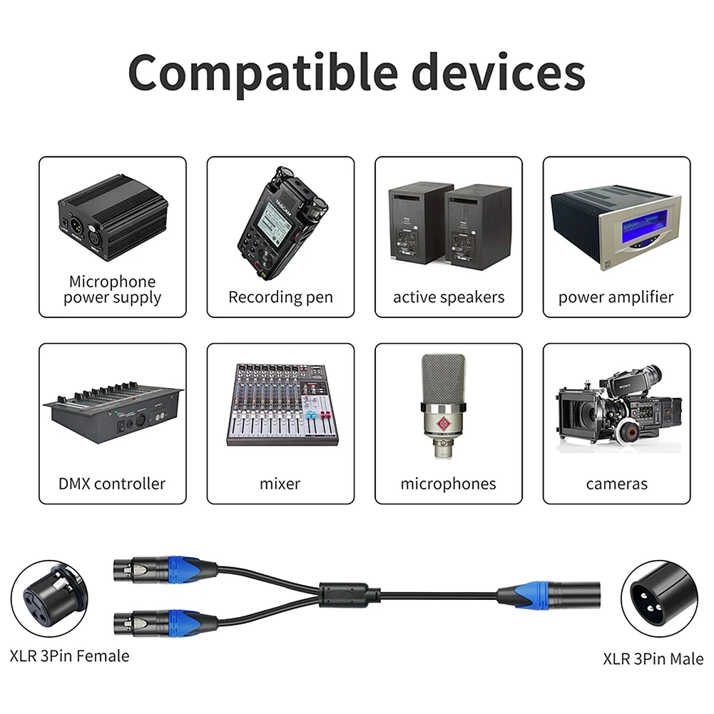 

Разветвительный кабель XLR длиной 50 см для усилителя микшера MFF