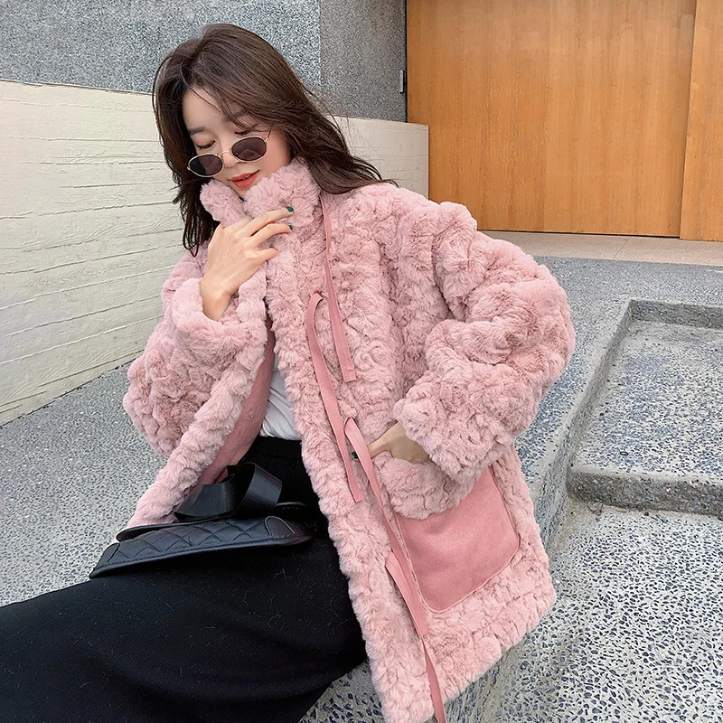 

Winter 2023 New Lamb Cashmere Jacket Women'S Fashion Thickened Loose Korean Fur Warm One-Piece Plush Jackets Coats Women Y2k