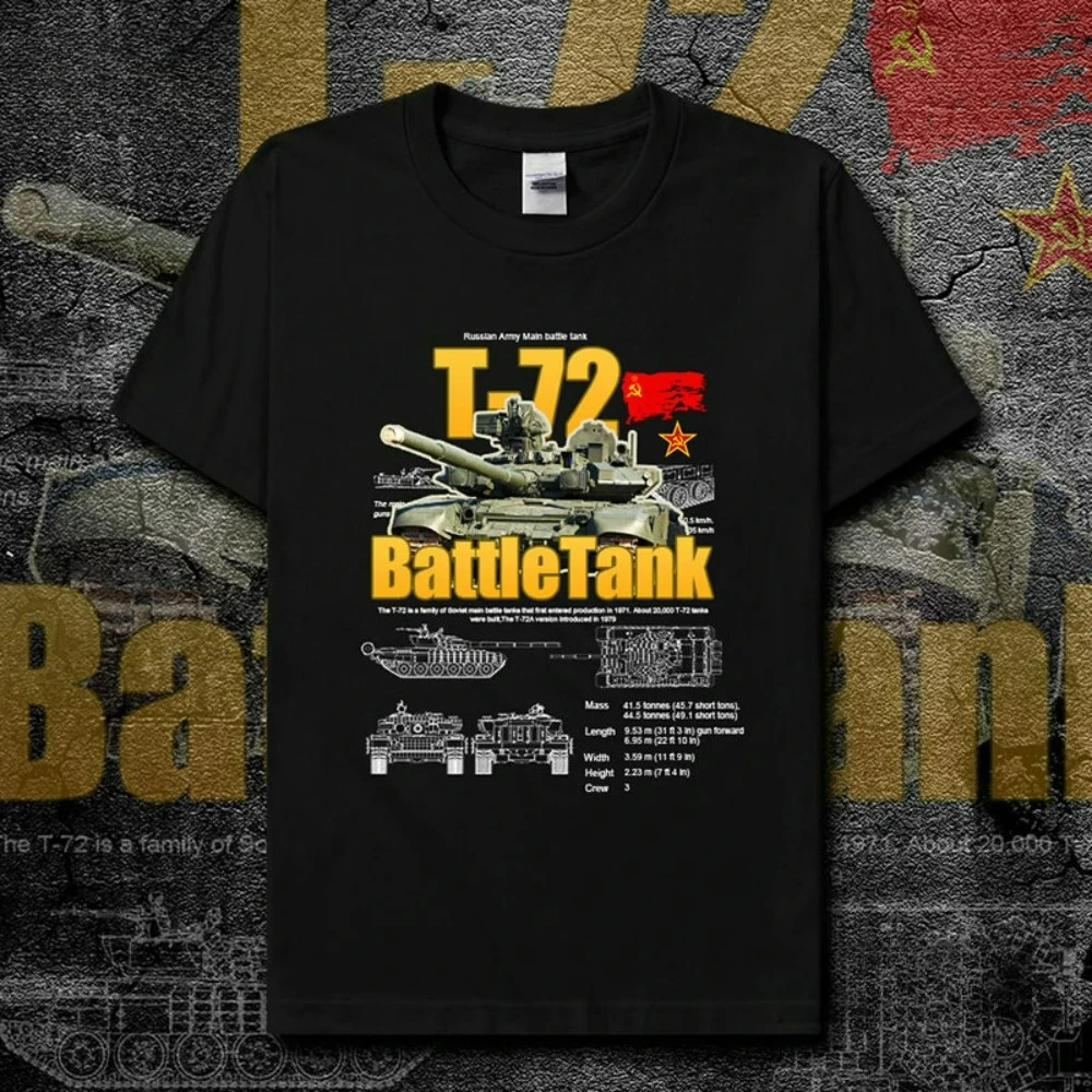 

Cold War Military Equipment Soviet Union T72 Main Battle Tank Printed Mens T-Shirt Summer Cotton Short Sleeve O-Neck T Shirt New