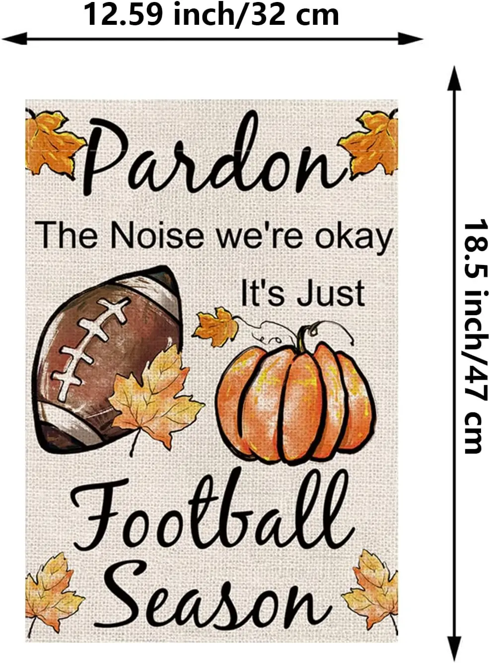 علم حديقة الخريف لكرة القدم والقرع إنه مجرد موسم كرة القدم أعلام الخريف الخيش العمودي أعلام ترحيب مزدوجة الجوانب S JHH