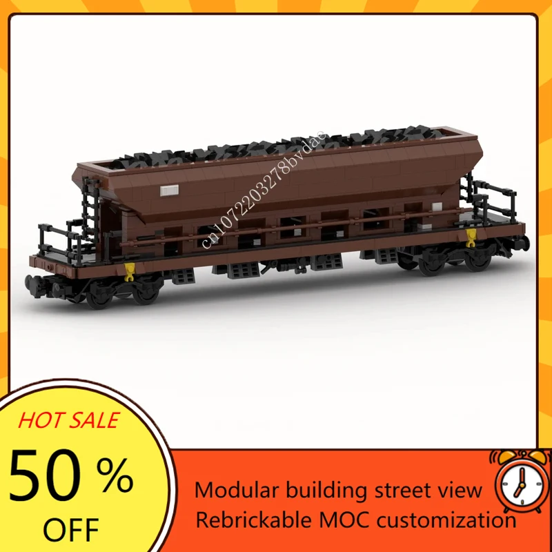 

973PCS City Railway Train Series MOC Bulk Freight Wagon Model Custom Puzzles DIY Assembly Technology Toy Birthday Christmas Gift