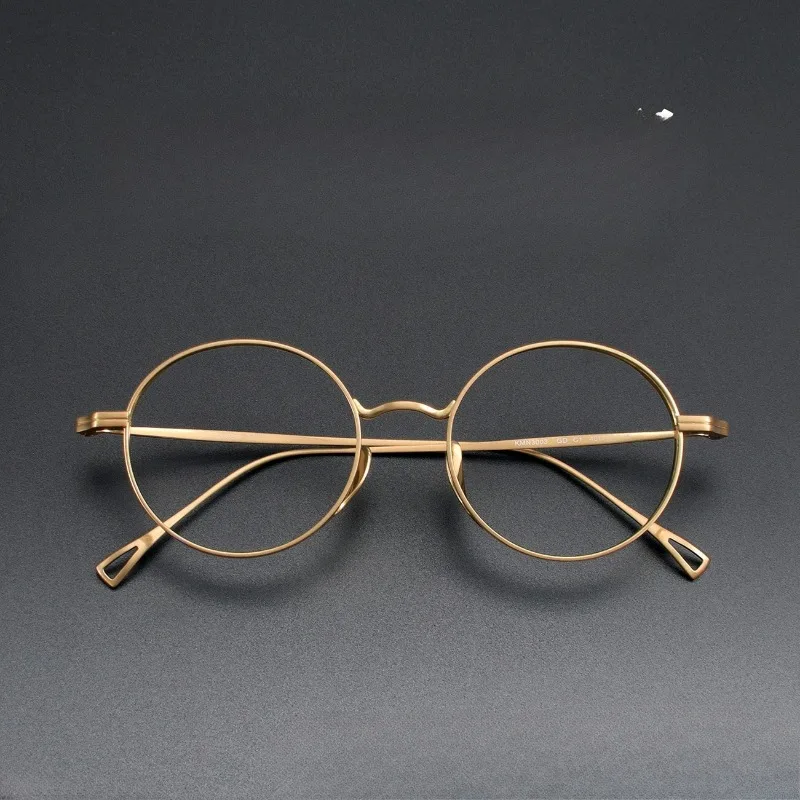 

The Pure Titanium Spectacle Frame Same Golden Round Frame The Ten-thousand-year Turtle Paired Retro Spectacle Frame High Myopia
