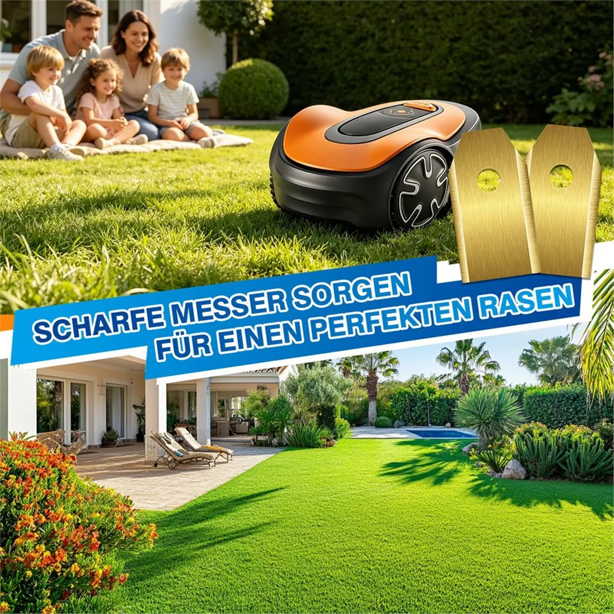 Kit Di Ricambio Con 6 Lame Per Tosaerba Sileno Life, Sileno+ E Easi Life, Comprensivo Di 6 Lame.-image