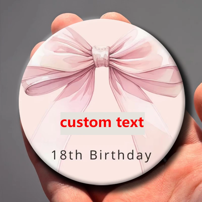 58mm Text Custom Personalize Tinplate Pins Text Logo Printed Customize Brooches Lapel Button Birthday Souvenirs Friend's Gift