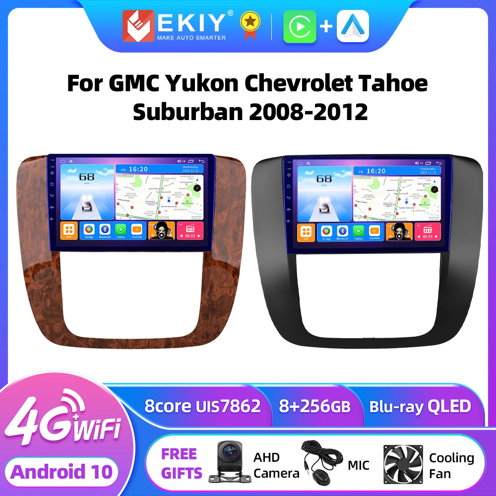 EKIY T7 Android Auto Radio For GMC Yukon Chevrolet Tahoe Suburban 2008-2012 GPS Navigation Multimedia Video Player Stereo BT DVD