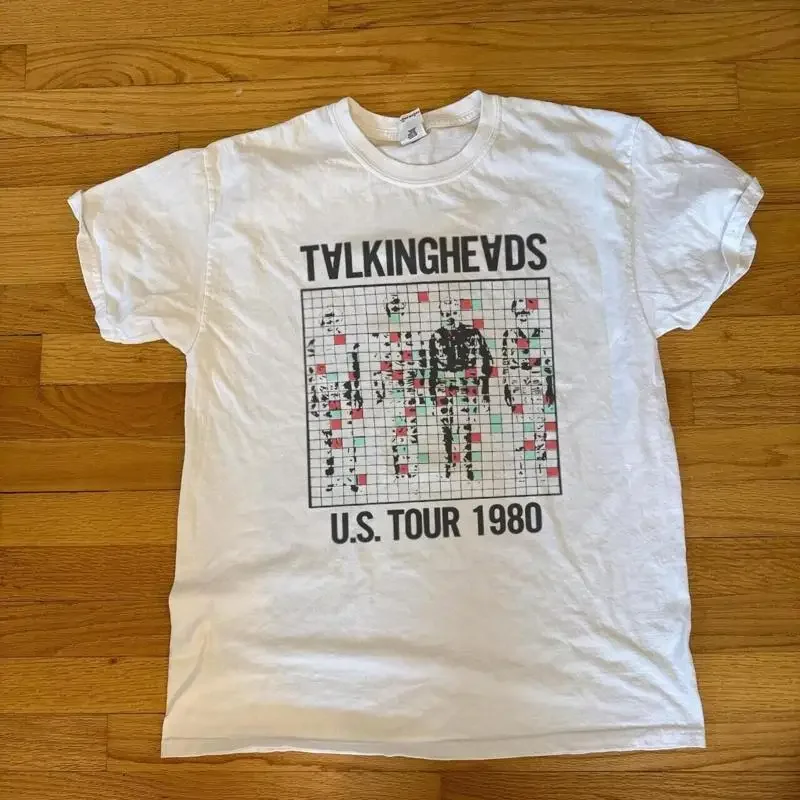 

Рубашка Talking Heads с короткими рукавами в стиле ретро белого цвета KV26478
